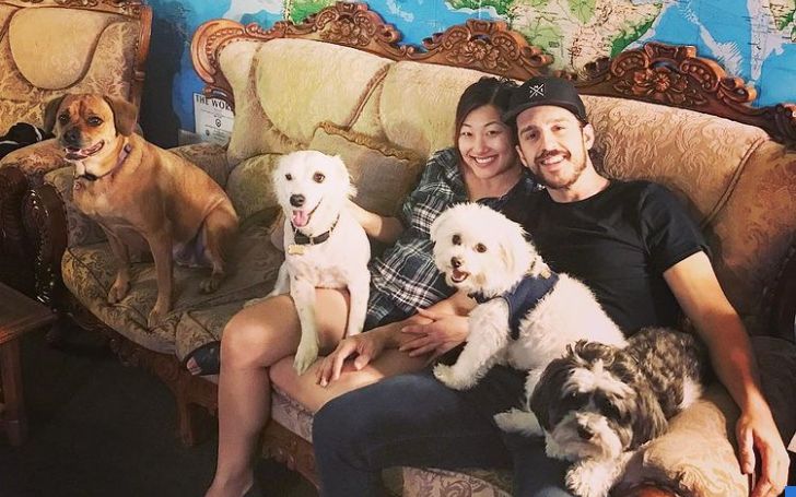 Lisa Marie Tasker, & her partner Eric Lloyd with their pets.